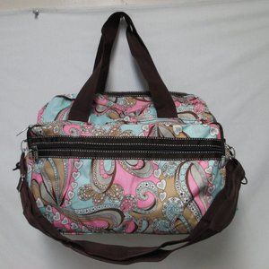 Two's Company paisley heart satchel bag weekender bag tote crossbody zip top